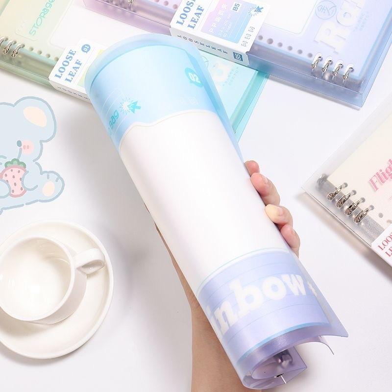 Binder B5 A5 Buku Tulis Sekolah Notebook Aesthetic Korea Kertas Binder A5 Transparant Cover Binder Notepad Alat Tulis Sekolah Lucu 3