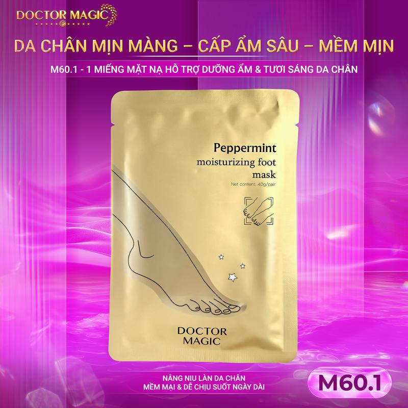  M60.1 - 1 Miếng Mặt Nạ Hỗ Trợ Dưỡng Ẩm & Tươi Sáng Da Chân Doctor Magic - Peppermint Moisturizing Foot Mask - 40g 
