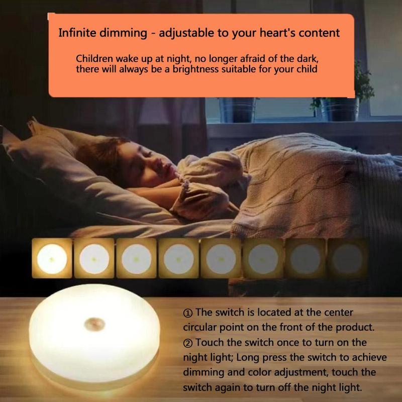 Product Introduction of Lampu Malam LED Bulat, Wayarles, Lampu Malam Tolak Pelekat, Lampu Perkhemahan Mudah Alih, USB Boleh Dicas Semula, Sesuai untuk Almari, Tangga dan Bilik Tidur, dengan Pelekat Magnetik, Lampu Bulat 32