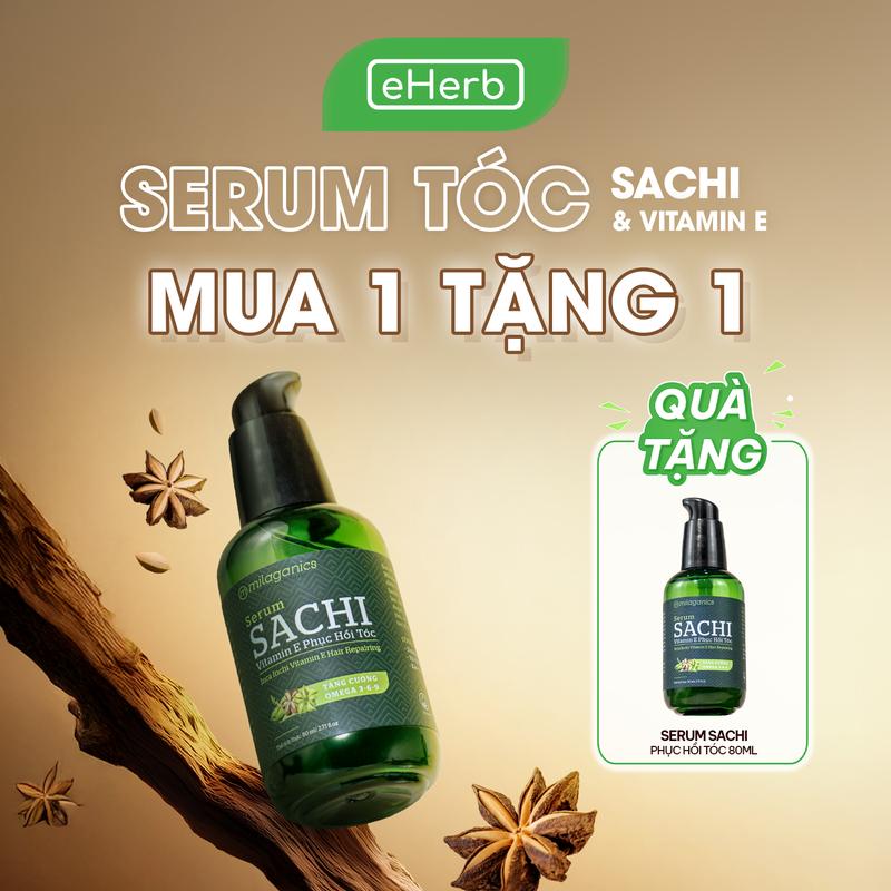  Serum Dưỡng Tóc Sachi Vitamin E MILAGANICS - Dầu Dưỡng Đuôi Tóc Hỗ Trợ Phục Hồi Tóc Chắc Khoẻ Mềm Mại Lành Tính - Chăm Sóc Tóc Uốn Nhuộm Khô Xơ Thơm Lâu Vào Nếp - Serum Bảo Vệ Tóc Trước Nhiệt Hair Care - Serum Tóc Argan Salon Nữ Women EHERB 