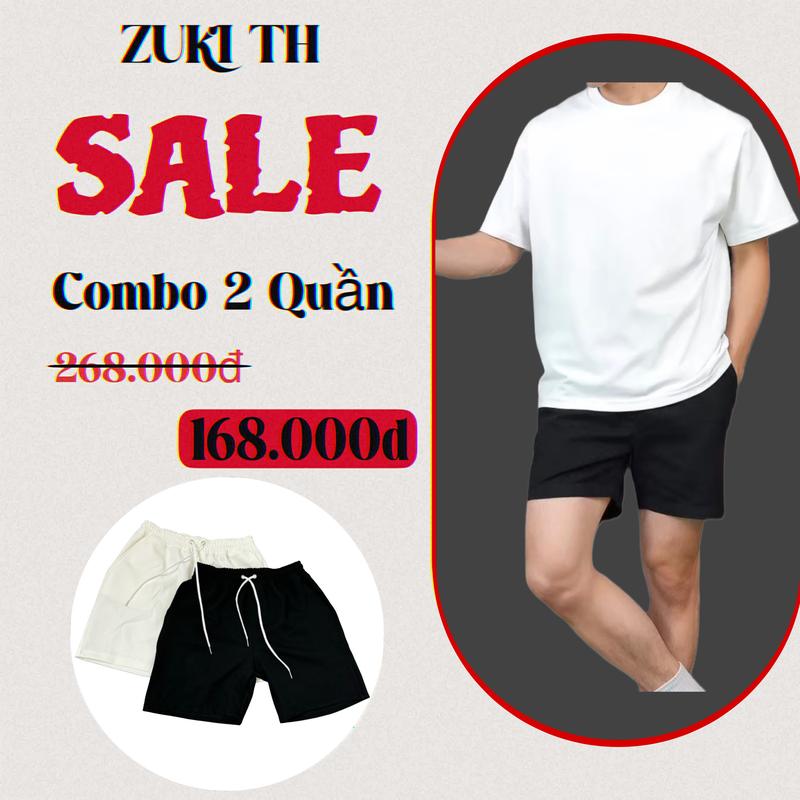   Combo 2 Quần Short Nam kaki Dù Basic Khóa rút Thoáng mát cho anh em đi chơi hàng cao cấp 