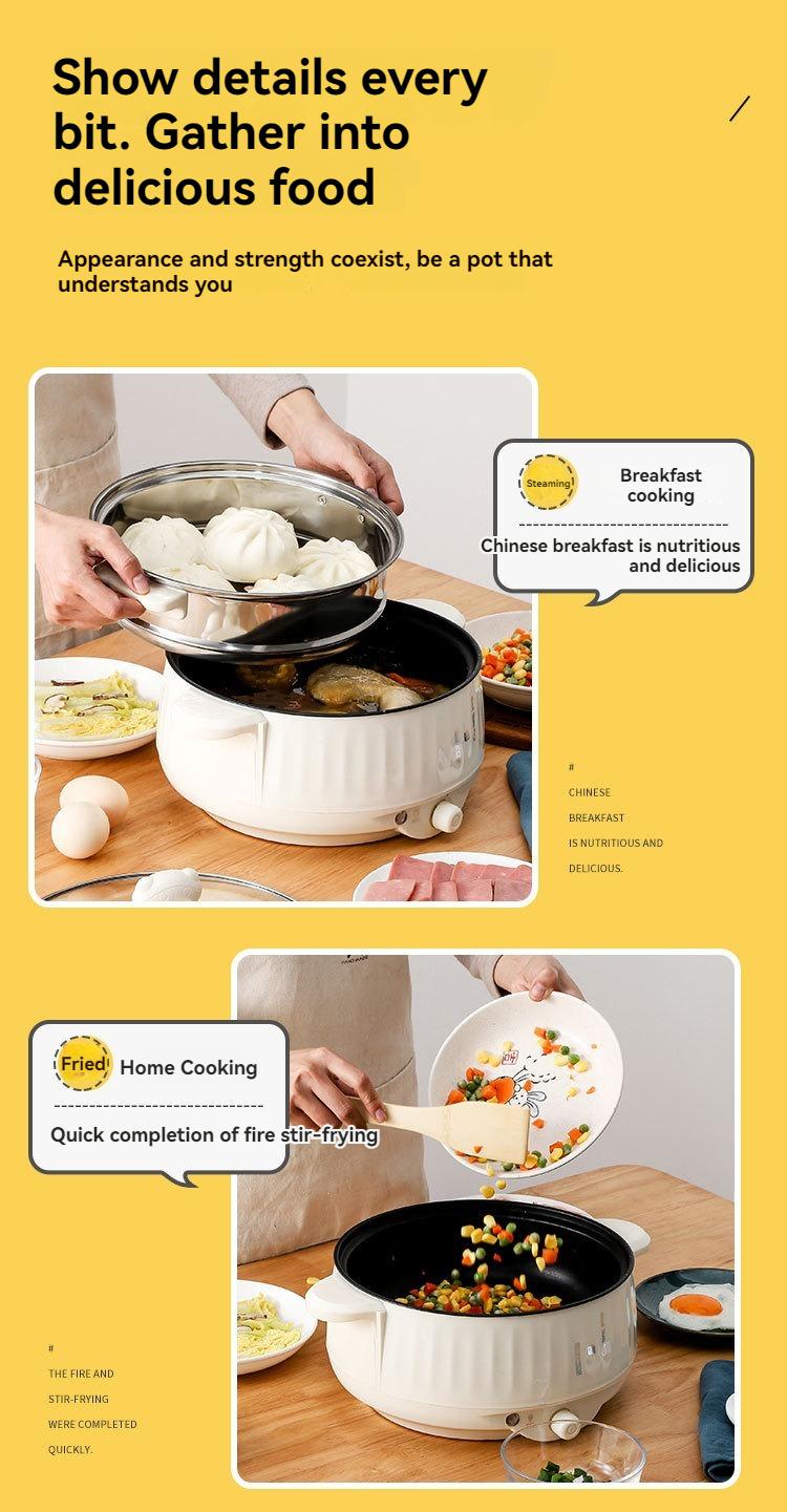 Product Introduction of Electric cooker, household electric hot pot, all-in-one electric hot pot, multi-function electric cooker, electric frying pan, student dormitory, electric steamer 2