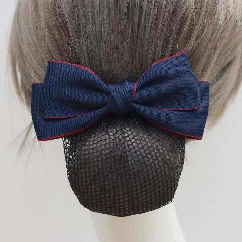 Elegant Ribbon Bowknot Spring Clip Headwear Korean Style Hair Net Cover Hair Accessories Hairpin Bun Snood Nurse 5