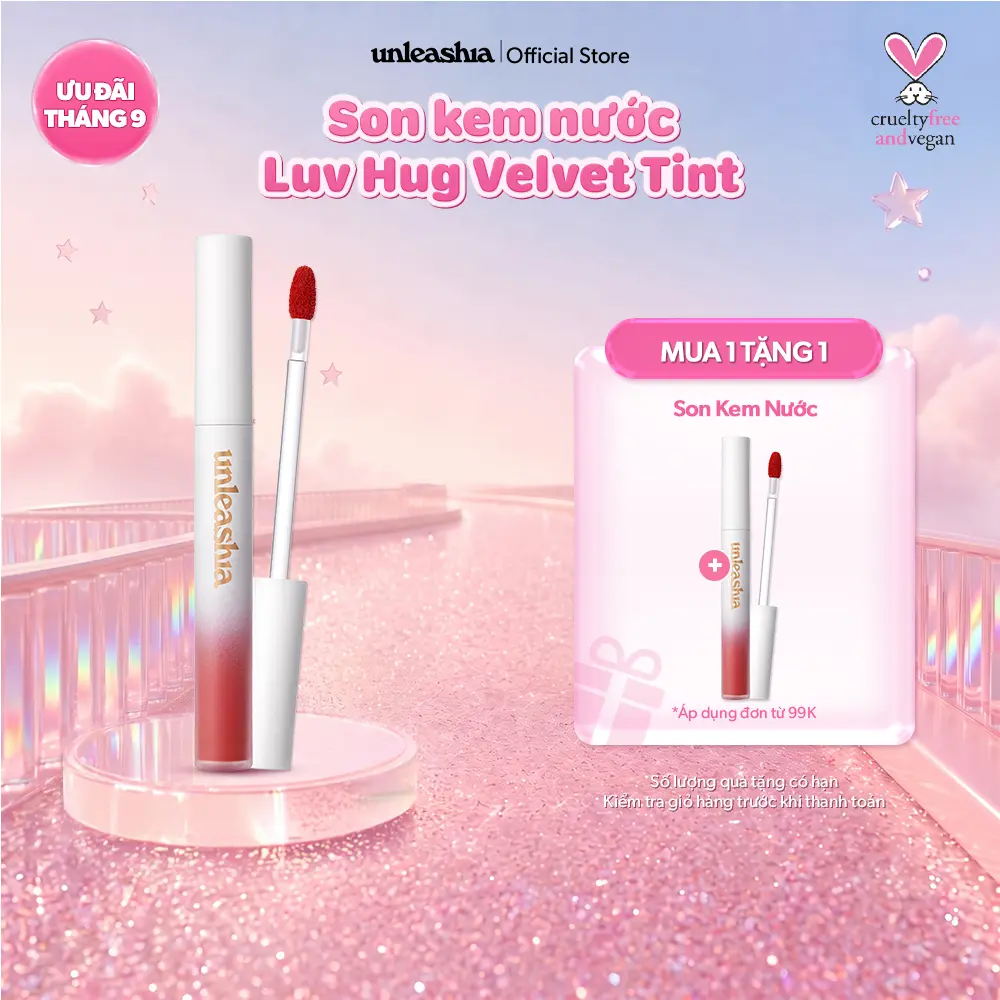 Son kem nước UNLEASHIA Luv Hug Velvet Tint 3.4g HSD: 1/2027
