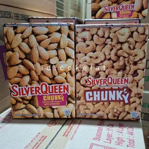 1 BOX Cokelat Silverqueen Chunkybar 26gr Box Isi 12 Almond Cashew Milk Chocolate - Mede, Food, Makanan, Snacks