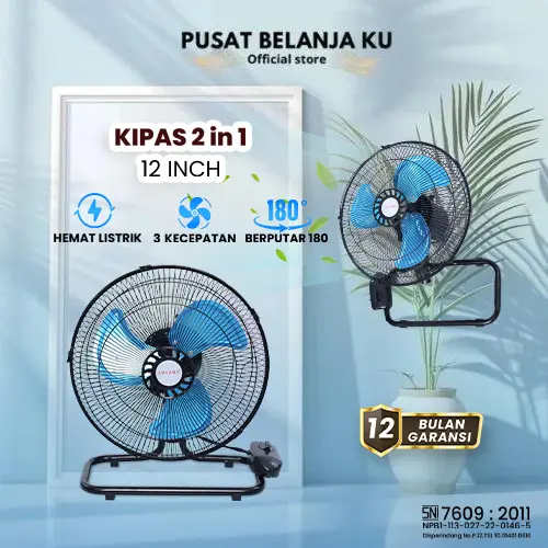 KIPAS DESKfan 12 INCH 2 IN 1 BESI AOYAMA /KIPAS DINDING  / KIPAS DUDUK / BISA DINDING DAN MEJA / BEST SELLER fan