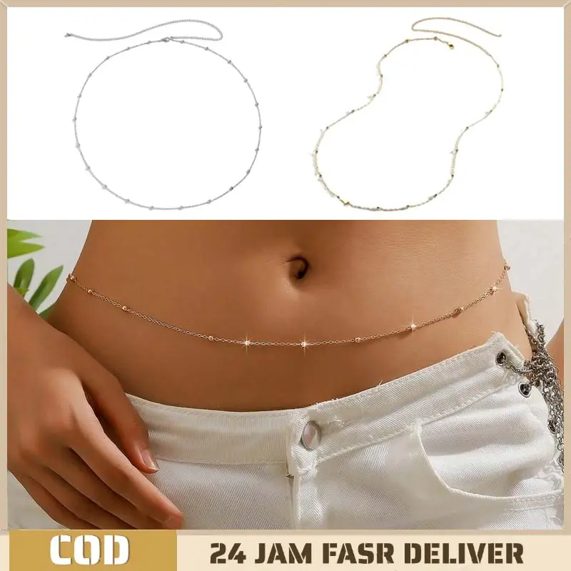 Belly Chain 18k Gold Plated Rantai Pinggang Celana Wanita Belt Body Belly Chain Belt Sexy Waist Chain Emas Belt Y2k Wanita Emas/Perak