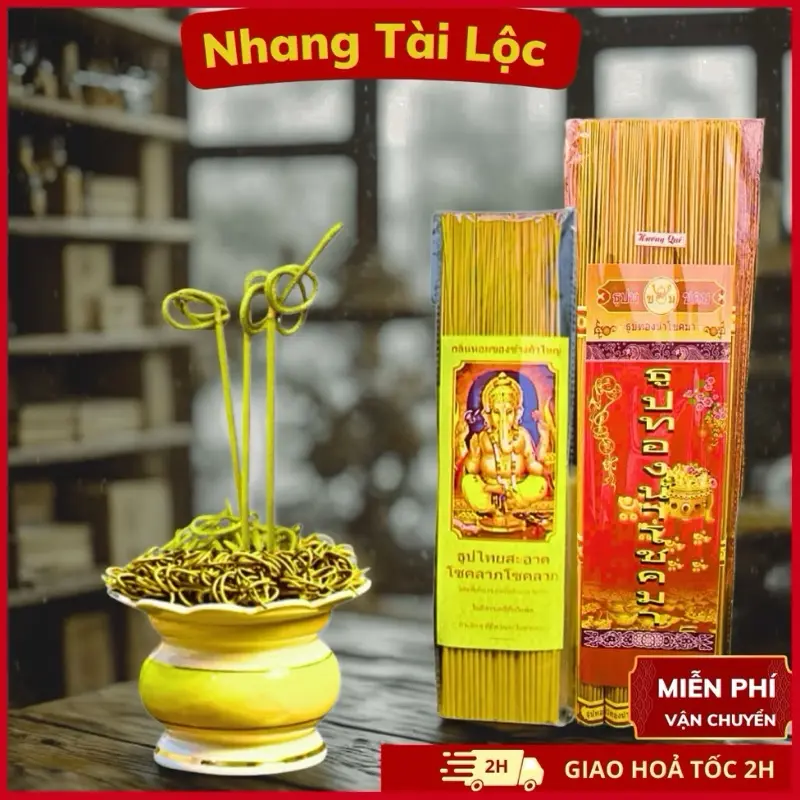 [Loại 1] -Túi 79 Nén Nhang Vàng Tài Lộc Nhập Khẩu Thái Lan [Chính Hãng] - Nhang Thần Tài Cao Cấp Dầu Thơm Phòng Dầu Thơm