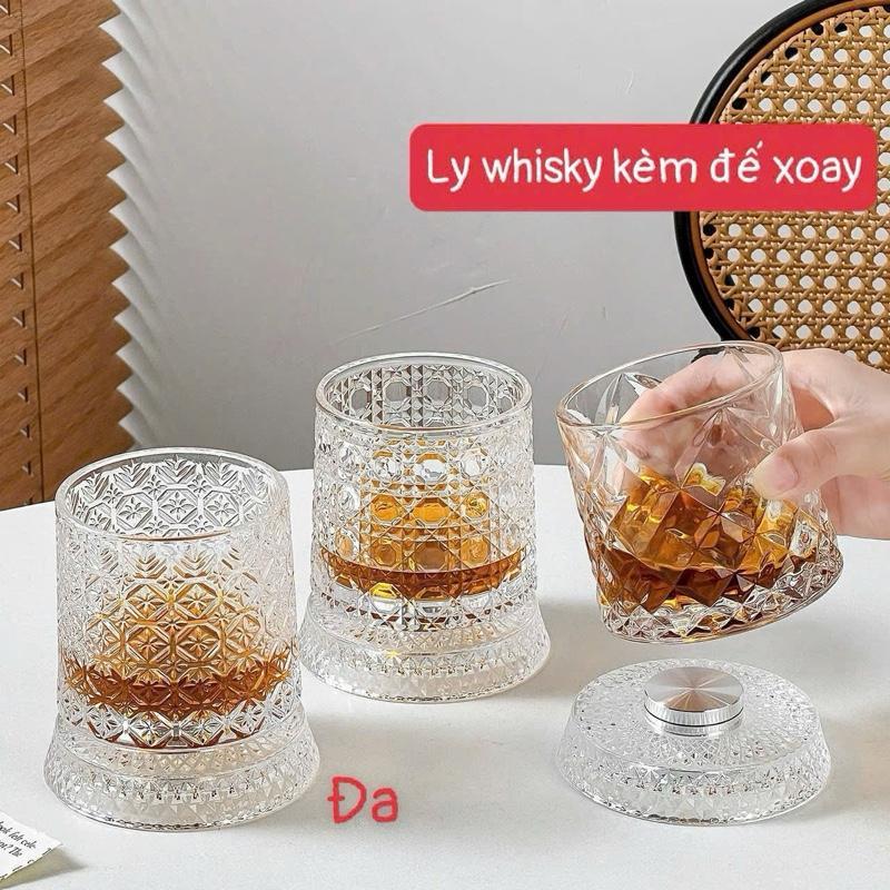Ly whisky kèm đế xoay đa năng