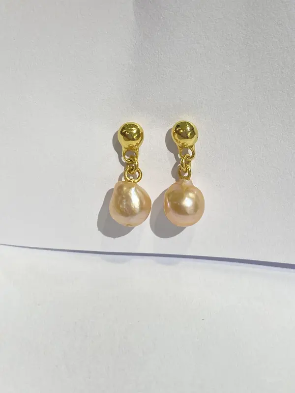 [B] Anting Giwang Nia 9k Bunga Cantik Emas 22K untuk Wanita Penggunaan Sehari-hari Elegan Earrings 0