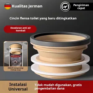 lange Toilet Anti Bocor & Bau - Ring Penguat Super Tebal, Ekstra Panjang, Universal untuk Semua Kloset (Aksesori Lengkap)