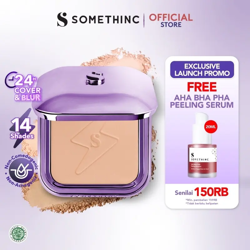 SOMETHINC Copy Paste COVERBLUR Powder Foundation 12g | Two Way Cake [free peeling serum]