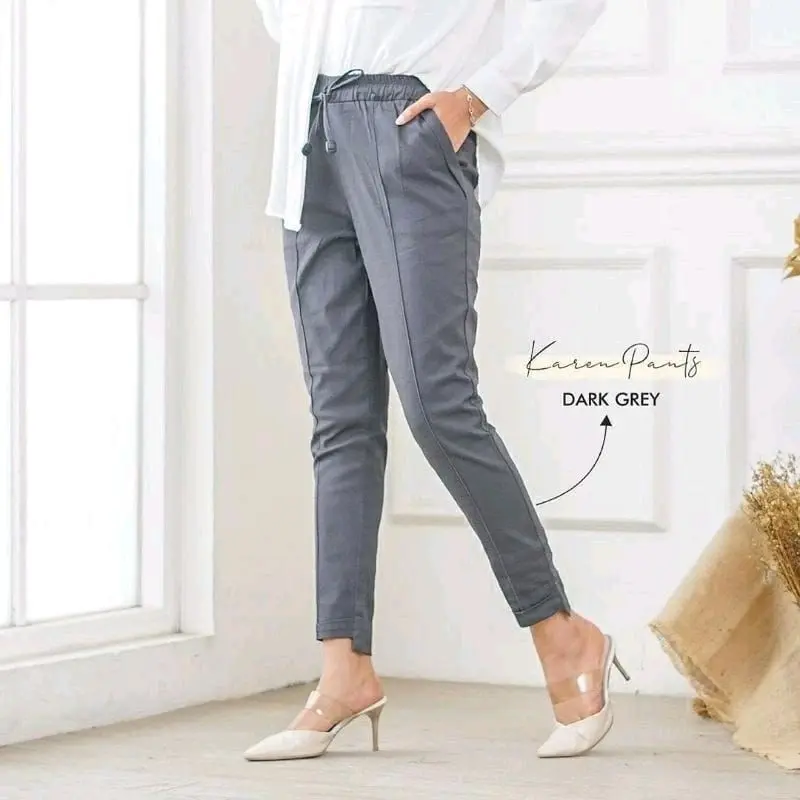 BAGYY PANTS BAHAN AMIRICA DRILL Melar Celana Panjang Wanita Nyaman Stretch 0