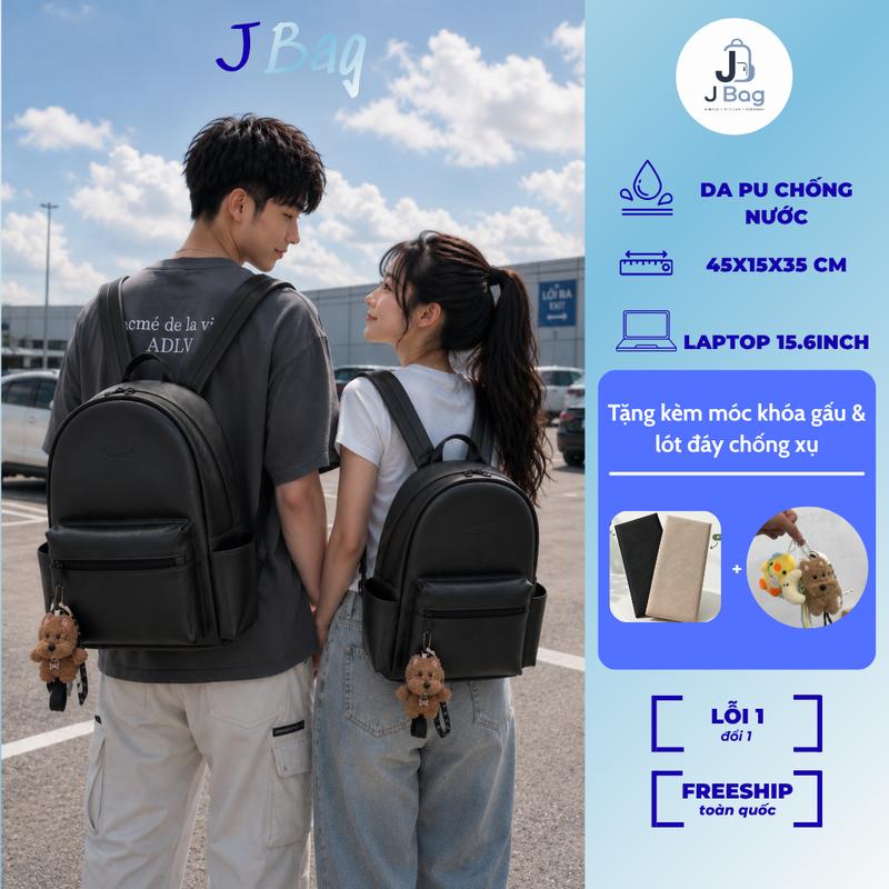 Balo Da PU Cao Cấp, Balo J-Bag Đi Học Đi Chơi, Đựng Laptop 15.6inch