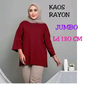 KAOS WANITA JUMBO LD 130 CM /ATASAN OVERSIZE 7/8 POLOS