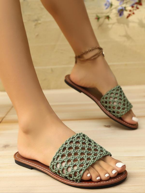 Women's Fashionable Plain Color Slides, Casual Comfortable Non-slip Slippers for Beach, Outdoor, Daily Wear, Female All-match Round Toe Slide Shoes for Daily Wear, Girl 3