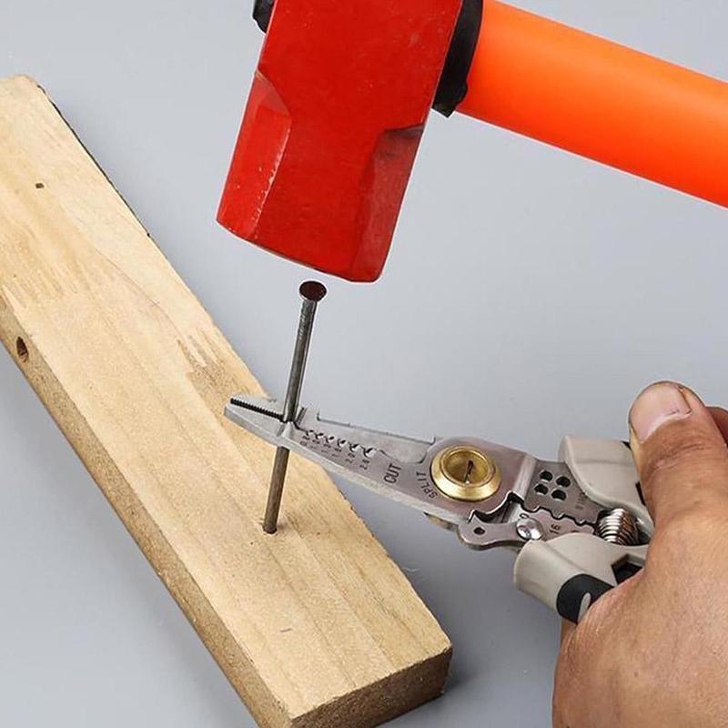 Product Introduction of Playar pelucutan wayar pelbagai fungsi, juruelektrik, alat khas untuk memotong wayar, menarik, menekan, skru penggulungan 32