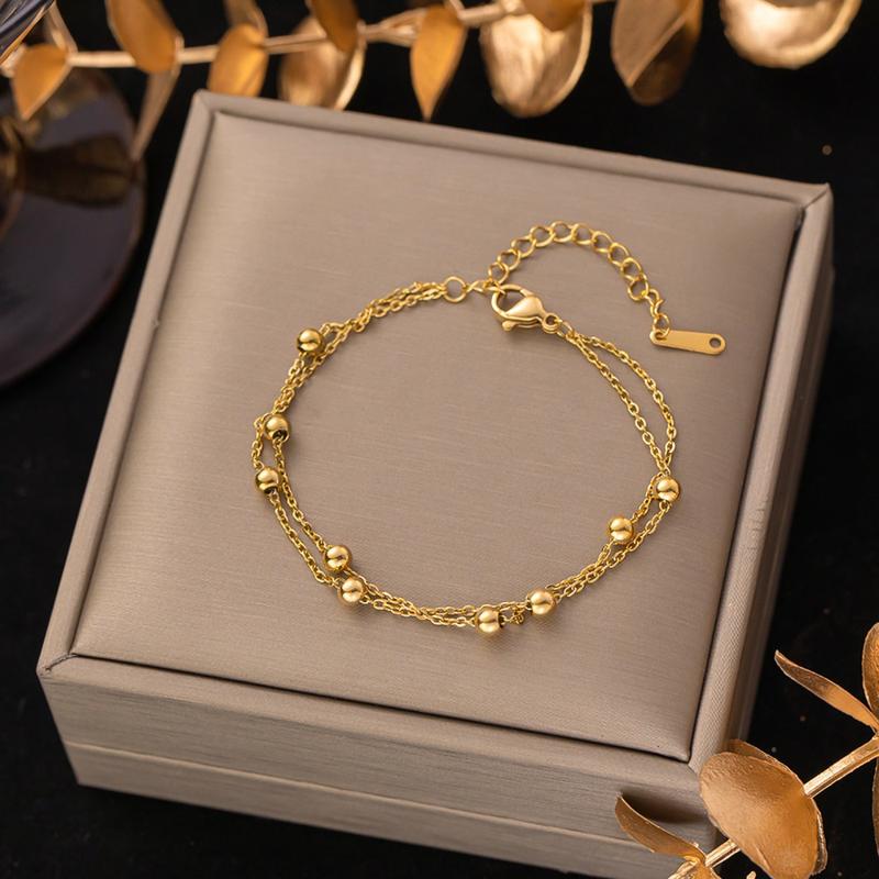 Product Introduction of 【 48 Styles】 Titanium Steel Gold Bracelet ,  Not Fade Bracelet for Women Stainless Bracelet Rose Gold Accessories 37