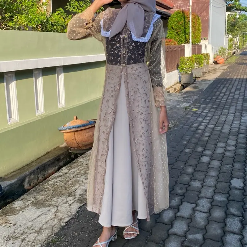 Outer khayla/outer kondangan/outer murah/outer brukat/outer Cardigan Wanita Baju Kardigan Dress Balon Fit Muslim