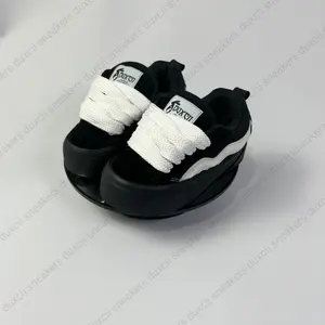 DUXCII Sepatu Anak 012 Hitam List Putih Gemuk untuk Laki-laki dan Perempuan Sepatu Kerja Nyaman Sehari-hari