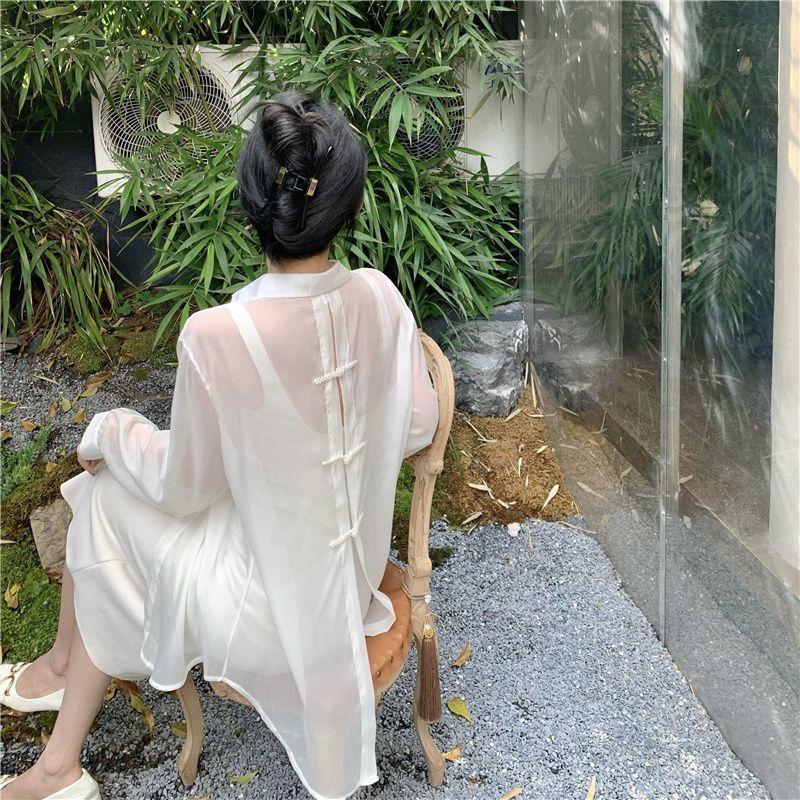 Product Introduction of Áo Khoác Sơ Mi Chống Nắng Phong Cách Trung Quốc Mới, Dành Cho Nữ, Mỏng Và Dài Tay, Áo Cardigan, Áo Mặc Bên Ngoài Mới Cho Mùa Hè, Áo Voan, 2023 Top Women Shirt 19