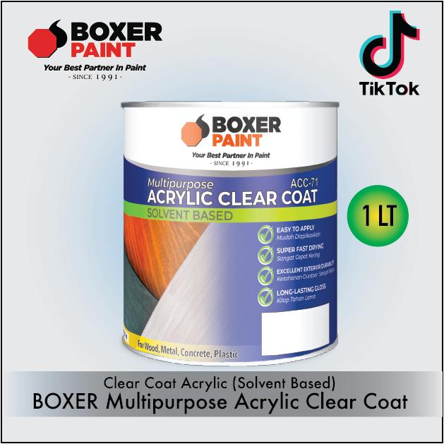 Gambar Clear Coat BOXER Multipurpose Acrylic Clear Coat (1 LT) - Clear Gloss dari Boxer Paint Official Store Kab. Sidoarjo Tokopedia