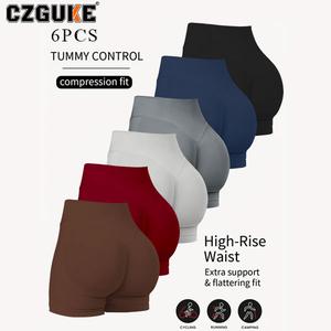 CZGUKE Conjunto de 6 Piezas para Mujer Pantalones Cortos de Verano Cintura Baja Sin Costuras para Gimnasio Yoga y Running Alta Elasticidad