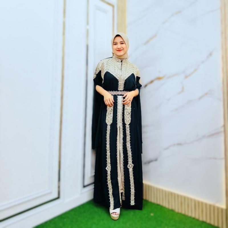 Product Introduction of Kaftan Meera Abaya Viral Terlaris Set Inner Gamis Dress Wanita  Muslim Lebaran 12