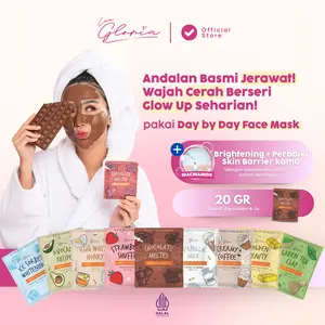 [ MASKER VIRAL ] 20 GR MASKER BUBUK DAY BY DAY FACE MASK BY LEA GLORIA || Kerutan Mencerahkan Wajah Hitam Melembutkan Mengencangkan Menthol pembersih bruntusan dan komedo