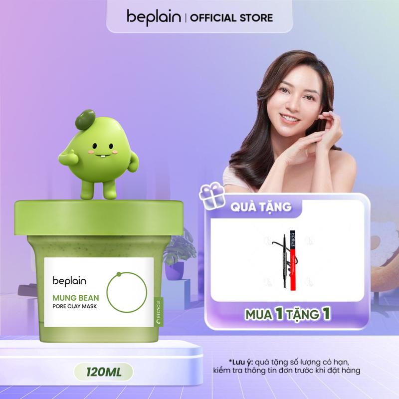 [Hannah][Tặng 01 chì kẻ mày Horus bất kì] BEPLAIN Mặt Nạ Đất Sét Mung Bean Pore Clay Mask 120ml
