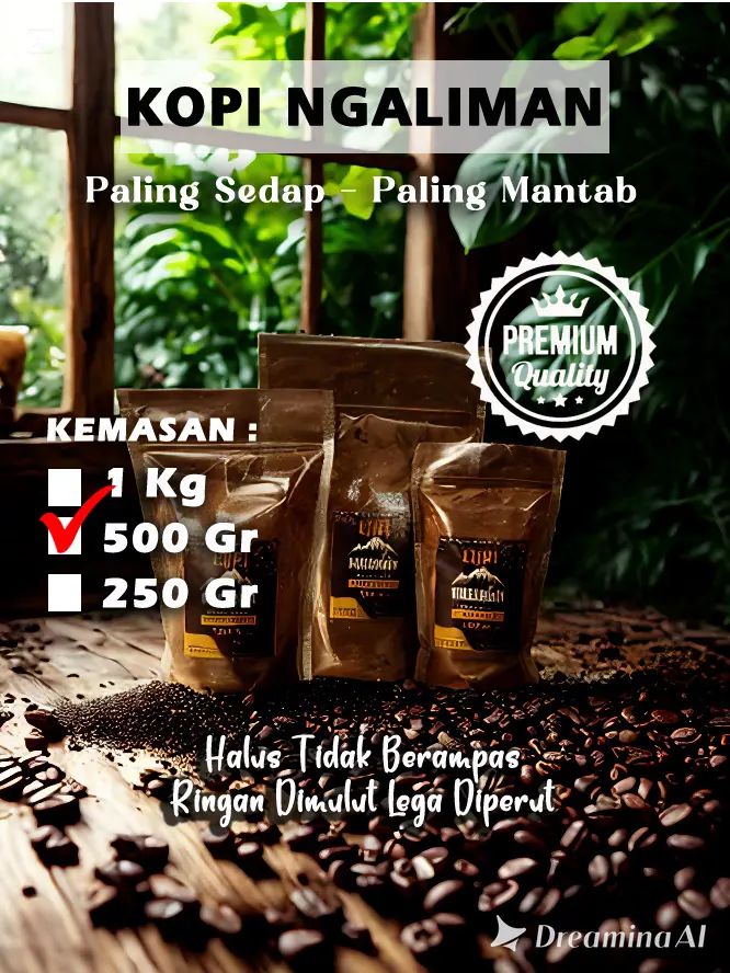 Kopi Murni 500Gr  Cap Ngaliman - Bubuk Kopi Asli dengan Komposisi Sempurna - Coffee
