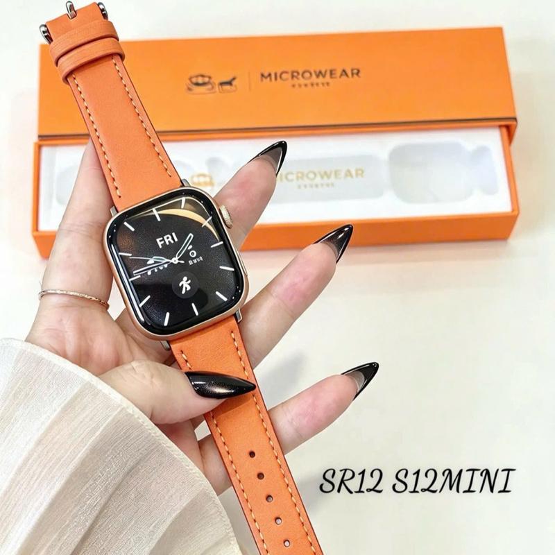 SR12 S12Mini Size 38/41 Đồng hồ thông minh AMOLED 1.75 inch Bluetooth 5.3 Nghe gọi Tải ảnh Nhạc Thay 5 hình nền ,game, nhắn tin, dịch thuật, chat gpt..