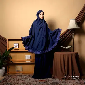 ALFARISHI - Mukena Katun Bordir Motif Sakura Premium Mukena Mewah Cantik Lembut Nyaman