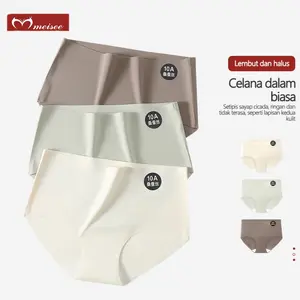MEISEE 3PCS Celana Dalam Wanita Tanpa Jahitan 10a Antibakteri Mulus CD Wanita Pinggang Tengah