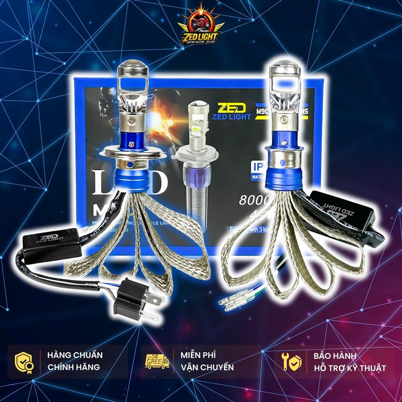  Đèn Pha LED Bi Cầu M9C ZED LIGHT - 45W Cắt Sáng Chống Chói Chân Cắm M5 H4 Lắp Mọi Dòng Xe Máy Oto - Bảo Hành 2 Năm 