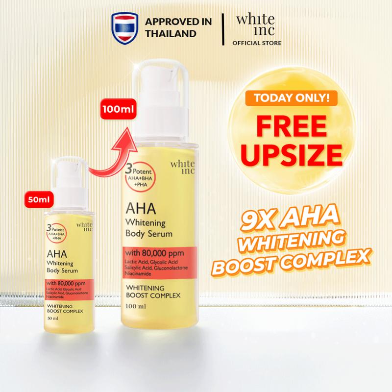 Whiteinc AHA Body Serum Mencerahkan melembabkan Kulit kusam dan Kering lotion pemutih peeling hb aha Pencerah Tubuh Melembutkan handbody tone Hitam dan Mengencangkan whitening 2