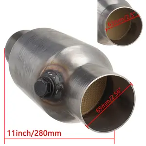 2.5 Inch Universal Car Exhaust System Catalytic Converter High Flow Stainless Steel Weld-On Converter Car Engine Accessorie