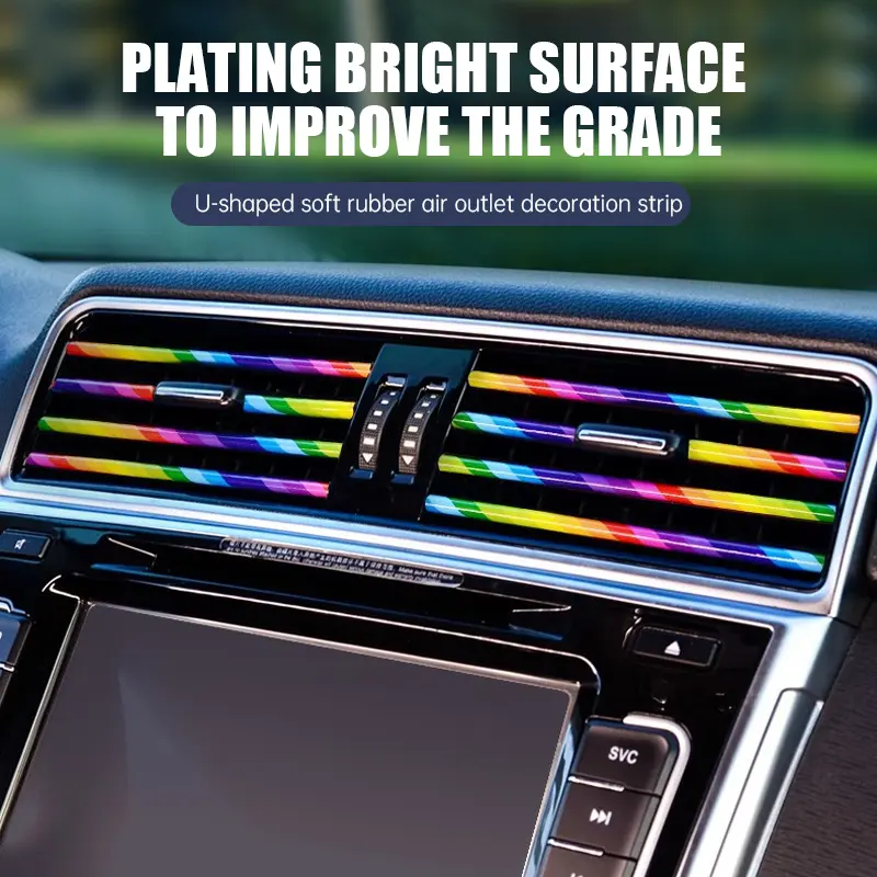 【10Pcs】Universal Mobil AC Outlet Dekoratif 20 Cm U Bentuk Moulding Trim Strip Dekorasi Mobil Styling Aksesoris