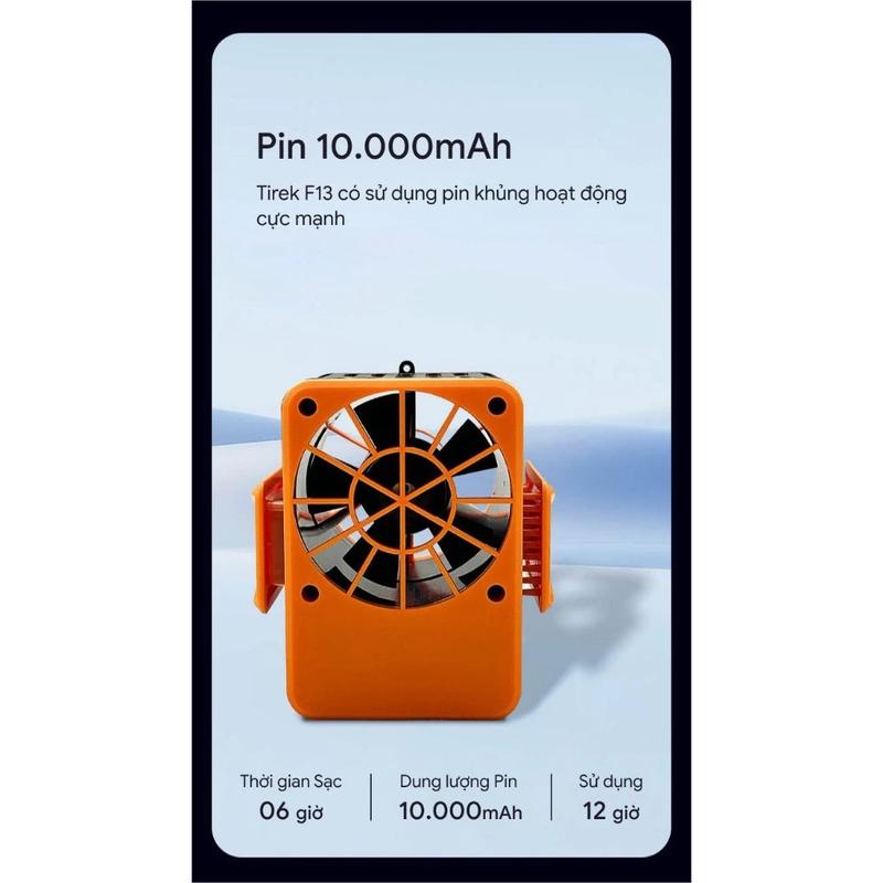 Quạt Mini Đeo Thắt Lưng Tirek F13 - Quạt Làm Mát Lưng. Chạy Liên Tục 12-48h. Tích Hợp Sạc Dự Phòng 10000mAh