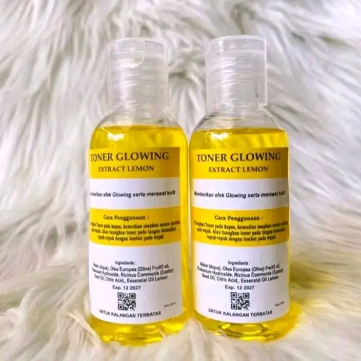 ( 2pcs 60ml ) Toner Lemon/Toner Glowing/Toner Pencuci Wajah Essence Aging Mencerahkan -Kering, Berminyak
