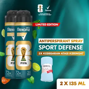 [FREE Handuk] Buy 2 Rexona Men APA Sport Defense 135 ml