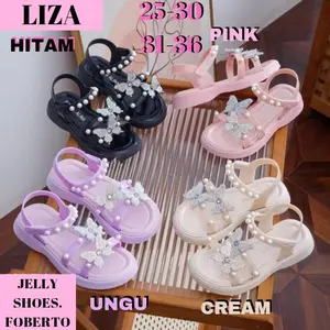 (COD) SANDAL SENDAL ANAK PEREMPUAN JELLY JELLYSHOES GLADIATOR TALI KUPU KUPU MUTIARA CEWE CEWEK IMPORT