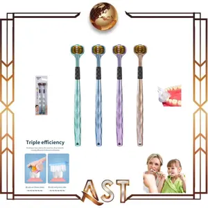 ( SG3 - 2 pcs ) Sikat Gigi 3in1 3 sisi Three Side Spiral Bulu Halus Lembut Toothbrush
