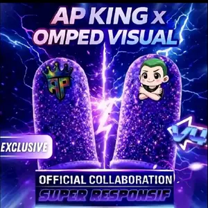 Sarung Jempol Ap king V4 X omped Visual Spesial Edition! Super Responsif, Anti Keringat,free 2 Sticker - untuk Gaming Game Free fire, Mobile Legends & Roblox
