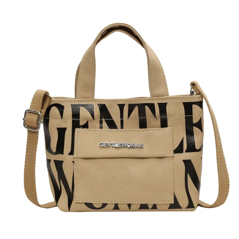 Thai Gentle Woman Canvas Bag Small Bag Popular New Color Block Bag from Europe and America