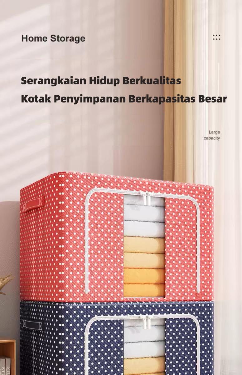 Kotak penyimpanan oxford Bedroom storage box  Pakaian organizer Jumbo Tempat Penyimpanan Multifungsi mainan box storge Bedroom Garments Storage Kotak Simpanan dengan Bingkai Baja Kotak Simpanan Anti Air dan Anti Kelembaban organizer box storage