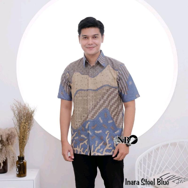 Kemeja Batik Lengan Pendek Kemeja Batik Hem Pria Casual Original 4