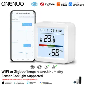 ONENUO Tuya WIFI/Zigbee Temperature Humidity Sensor Hygrometer Thermometer Smart Home Backlight Smart Life Support Alexa Google - WG02 Zigbee Gateway