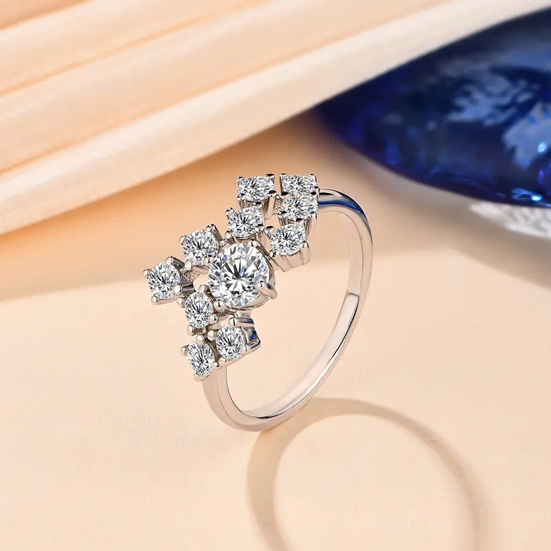 Gorgeous Synthetic Moissanite Ring 1.5CT D Color for Women Birthday Gift Engagement Wedding Fine Jewelry R035 3