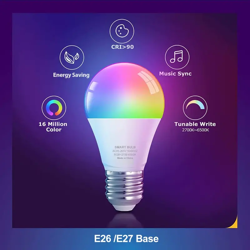 (COD) SPARKLE Lampu LED Smart Bluetooth (Smart Wifi LED Bulb) - GARANSI TOKO 1 TAHUN Bohlam Kotak Baterai Plastik Rgb 5